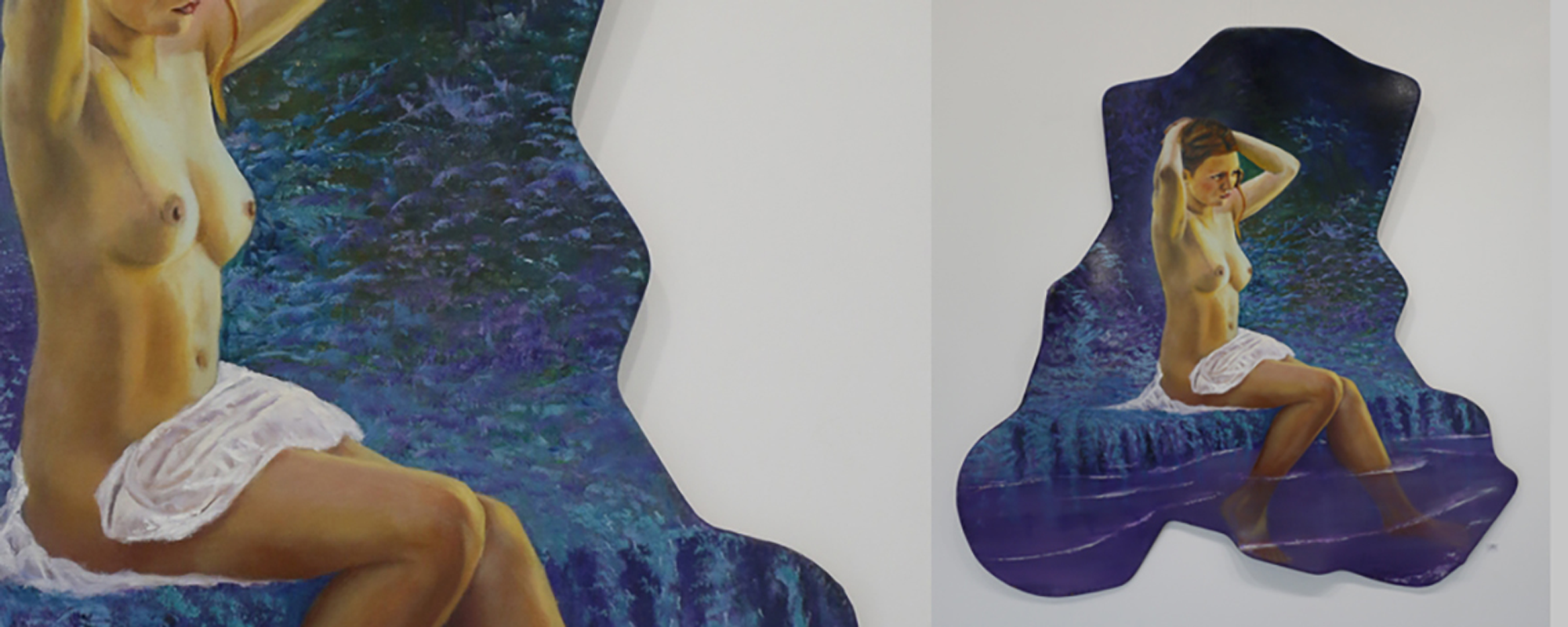 Œuvre combinant peinture et métal